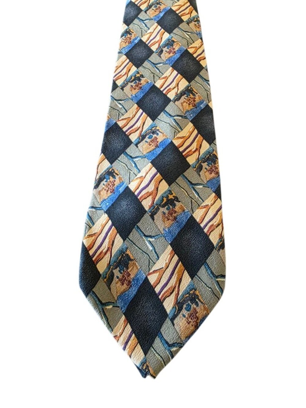 J. Garcia Silk Tie California Mission Collection Nine Stonehenge USA Vintage - Picture 11 of 13
